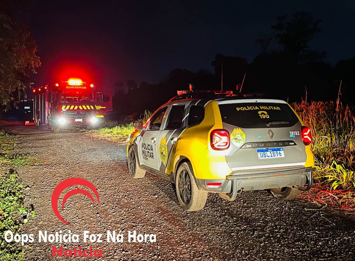 Imagem referente a Ford Fiesta com queixa de furto e roubo é encontrado em chamas em Foz do Iguaçu