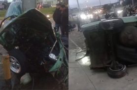 Homem sofre amputação após carro partir ao meio em acidente na Estrada da Ribeira, em Colombo