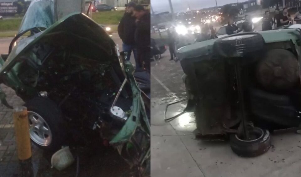 Homem sofre amputação após carro partir ao meio em acidente na Estrada da Ribeira, em Colombo Imagem referente a Homem sofre amputação após carro partir ao meio em acidente na Estrada da Ribeira, em Colombo