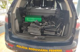 PRF apreende mais de 160 kg de maconha e prende casal na BR-376, em Tibagi