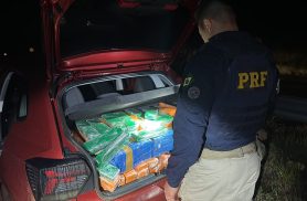 PRF apreende mais de 345 kg de maconha após veículo desobedecer ordem de parada em Jaguapitã