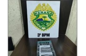 Abordagem da PM termina com apreensão de pedra análoga ao crack em Pato Branco Abordagem da PM termina com apreensão de pedra análoga ao crack em Pato Branco