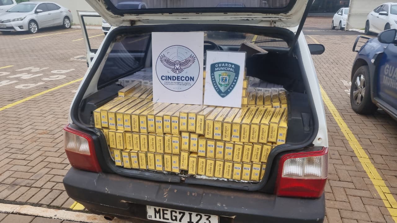 Guarda Municipal apreende carro ‘abarrotado’ de cigarros do Paraguai