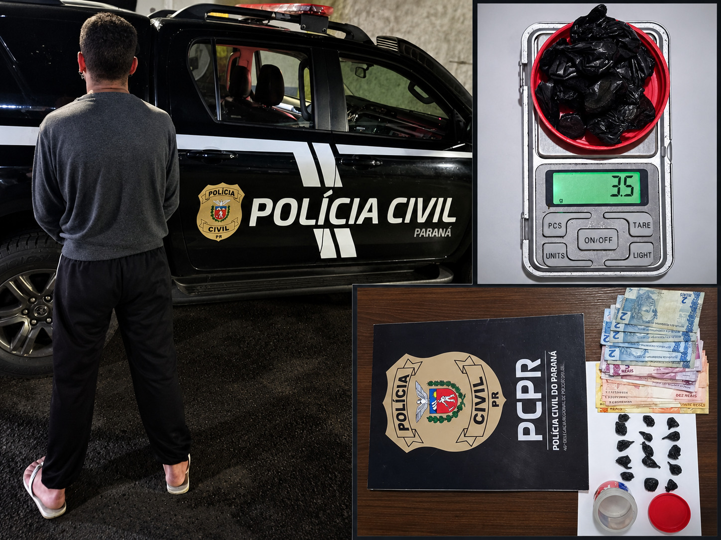 Imagem referente a Polícia Civil prende homem com mandado de prisão e 19 porções de cocaína em Matelândia