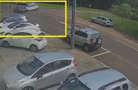 Câmera flagra acidente entre Onix e Peugeot no Centro de Cascavel