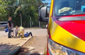Acidente deixa homem ferido na Rua Alexandre de Gusmão em Cascavel
