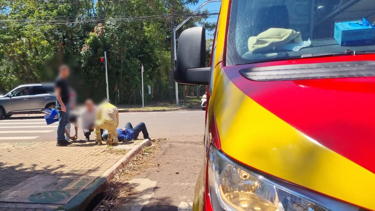 Acidente deixa homem ferido na Rua Alexandre de Gusmão em Cascavel