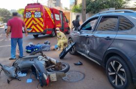 Colisão em Cascavel deixa motociclista ferido na Rua Minas Gerais