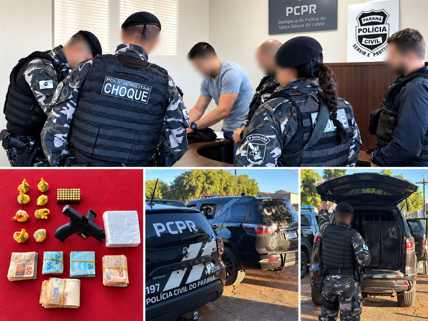 Imagem referente a Polícias Civil e Militar prendem três pessoas e apreendem mais de 1 kg de cocaína, crack, maconha, arma e munições na Operação Extirpatio II