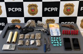 PCPR e PMPR prendem três pessoas e apreendem armas, munições e drogas em Rio Negro