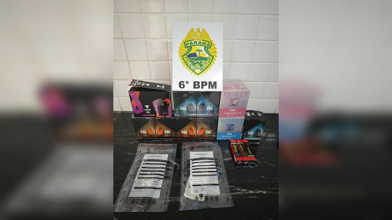 Imagem referente a Operação policial apreende 58 cigarros eletrônicos no Santa Felicidade