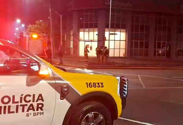 PM encontra fumaça em agência bancária e aciona Bombeiros no Centro de Cascavel
