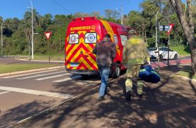 Veículos se envolvem em colisão na rotatória do Lago Municipal