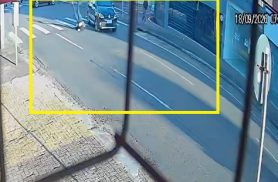 Câmera mostra adolescente sendo atropelado no Centro de Cascavel