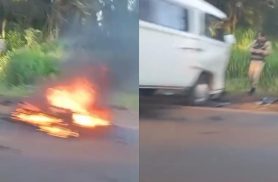 Acidente entre Kombi e moto deixa mulher morta na PR-317, em Toledo