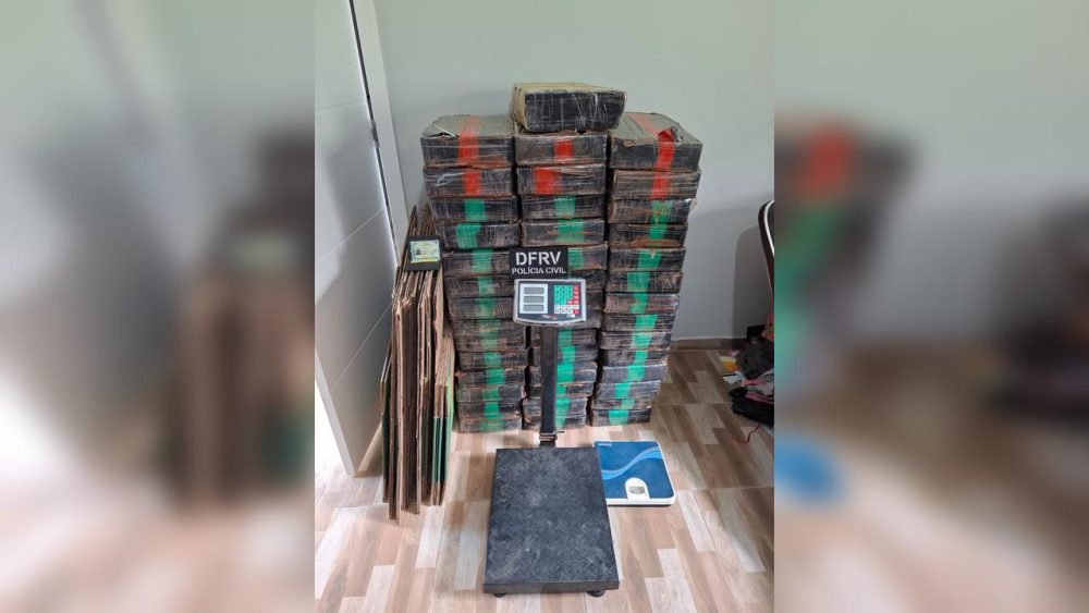 Polícia Civil apreende 554 kg de maconha e prende suspeito no Barreirinha, em Curitiba Imagem referente a Polícia Civil apreende 554 kg de maconha e prende suspeito no Barreirinha, em Curitiba
