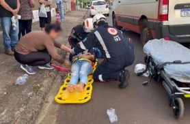 Motociclista é vítima de acidente de trânsito no Bairro Periolo
