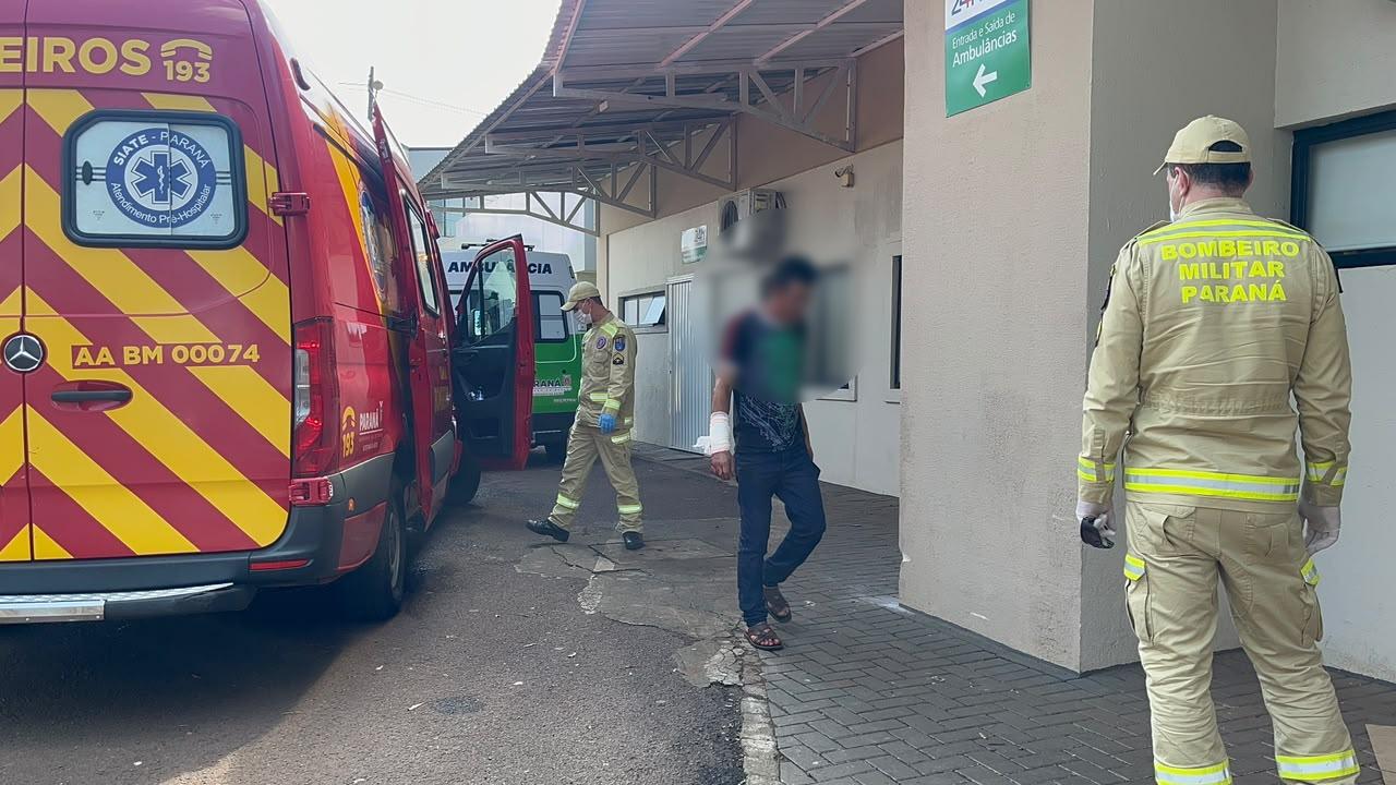 Homem é socorrido com ferimento no braço na Avenida das Pombas