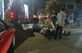 Acidente na Rua Presidente Bernardes deixa condutora de Honda Biz ferida