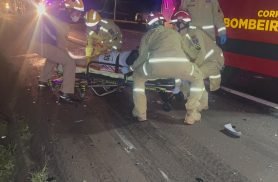 Dois ficam feridos em acidente de trânsito na rodovia BR-277
