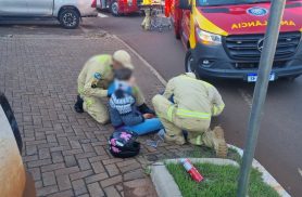 Mulher fica ferida em Cascavel após acidente na Avenida Rocha Pombo