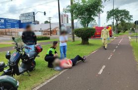 Idosa é atropelada por patinete elétrico na Avenida Tancredo Neves