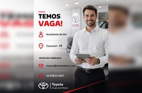 Toyota do Grupo Zeni Motors abre vaga para Assistente de RH em Cascavel Toyota do Grupo Zeni Motors abre vaga para Assistente de RH em Cascavel