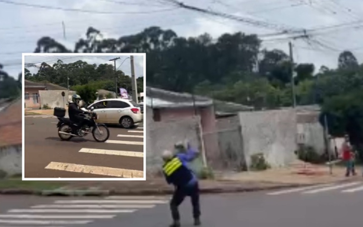 Cabos de telefonia voltam a cair e quase causam armadilha a motociclista em cruzamento do bairro Brasília em Cascavel