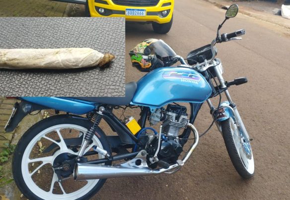 PM flagra moto irregular e motociclista com cigarro de maconha no Santa Felicidade