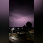 Imagem relativa a Telêmaco Borba registra noite com alta incidência de raios durante tempestades