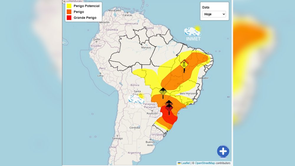 Imagem referente a Temporal em Cascavel: Inmet emite alerta vermelho de grande perigo para tempestade e ventos acima de 100 km/h