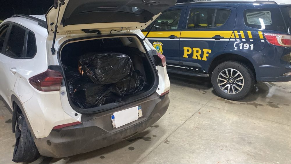 Imagem referente a Motorista é preso após tentar atropelar policiais e transportar 150 kg de maconha na BR-487
