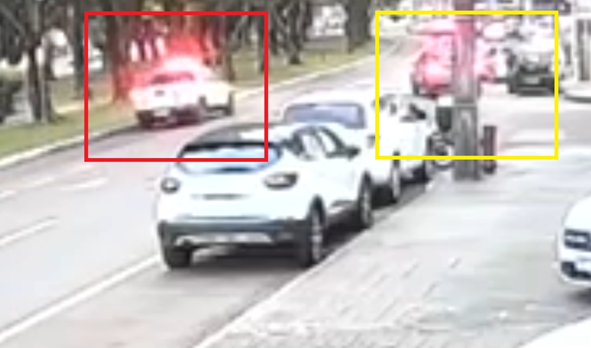 No ato: câmera grava batida de carro e caminhonete ocorrida na cara da Transitar em Cascavel