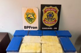 PF de Cascavel e BPFron apreendem 10,5 kg de cocaína e prendem duas mulheres na BR-277