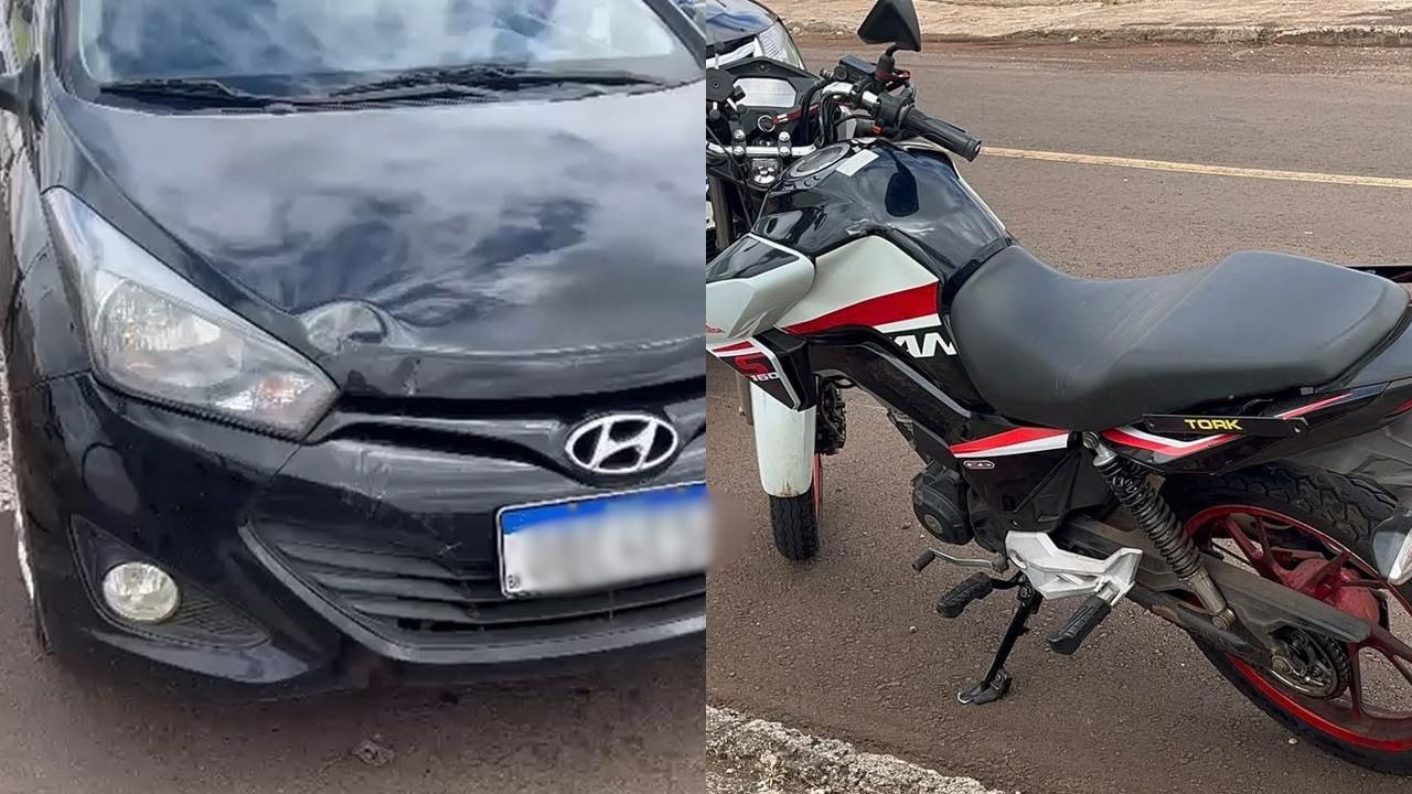 Colisão entre carro e moto deixa motociclista ferido na BR-277, na Região do Lago