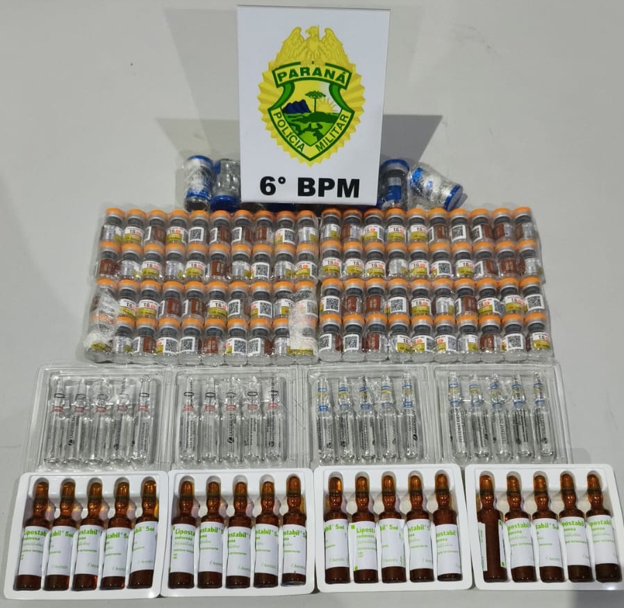 Imagem referente a Passageira é flagrada com 128 ampolas de medicamento escondidas na perna em Cascavel