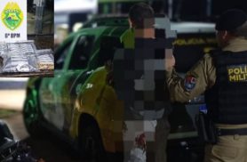 Motociclista foge da PM, sofre queda e é preso com arma e drogas