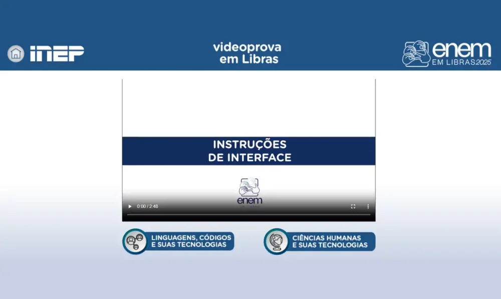 Imagem referente a Plataforma Enem Libras ganha atualização com provas de 2017 a 2025
