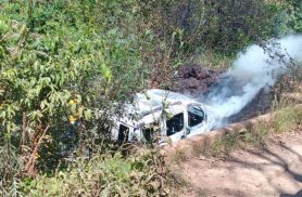 Homem morre carbonizado após carro cair em rio no interior de Jupiá (SC)