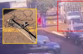 Caminhão arrebenta fios e ônibus arrasta cabos e poste no Brasília; sem solução e cada vez pior