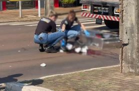 Polícia Científica constata que ônibus esmagou crânio de vítima em acidente no Centro de Cascavel
