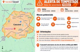 Alerta de tempestade em Cascavel tem risco de granizo Alerta de tempestade em Cascavel tem risco de granizo