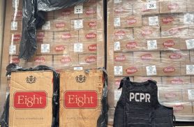 PCPR apreende caminhão carregado com cigarros contrabandeados em Campo Mourão