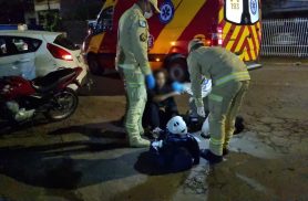 Motociclista fica ferido após colisão com carro durante manobra em Cascavel