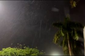 Chuva forte atinge Cascavel e granizo é registrado em alguns pontos da cidade