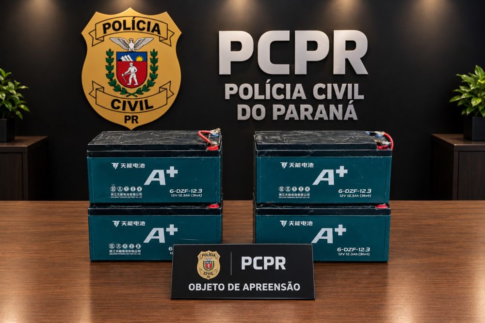Imagem referente a Polícia Civil recupera baterias e busca identificar proprietários