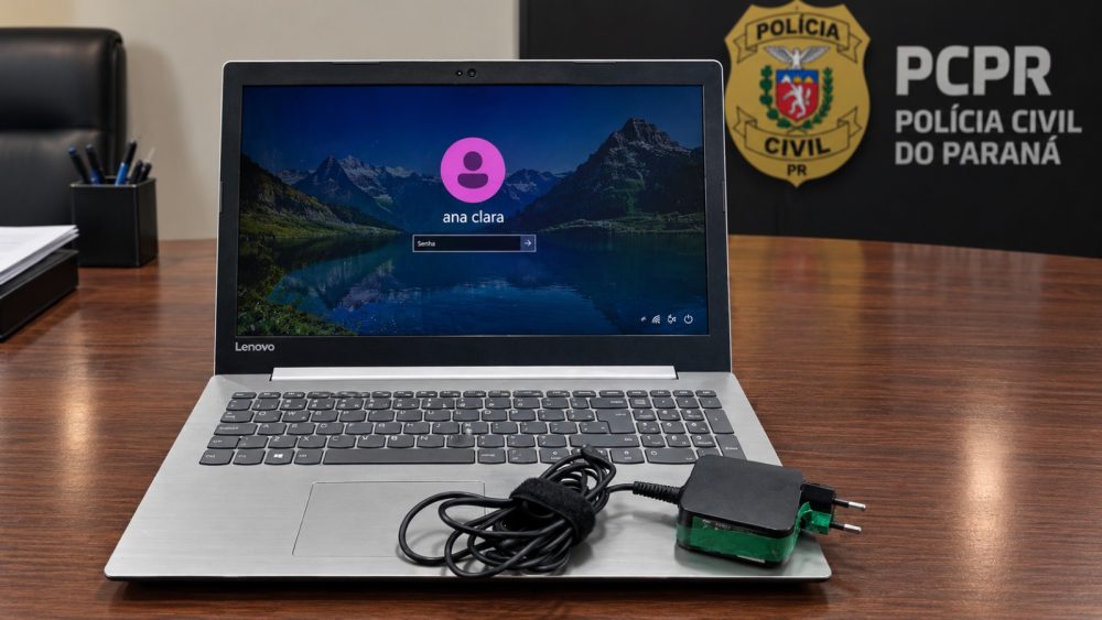Polícia Civil recupera notebook Lenovo com usuário “Ana Clara” na tela de login Imagem referente a Polícia Civil recupera notebook Lenovo com usuário “Ana Clara” na tela de login