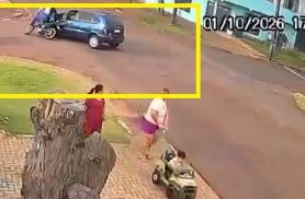 Câmera flagra acidente que deixou motociclista ferido no Santa Cruz
