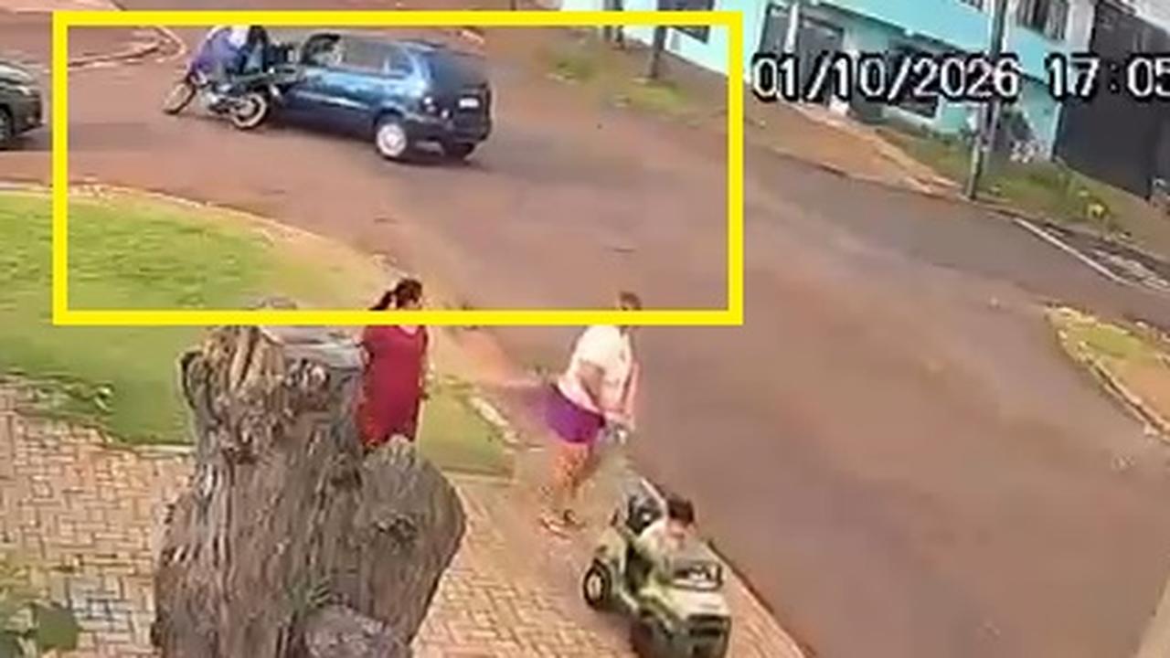 Câmera flagra acidente que deixou motociclista ferido no Santa Cruz