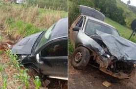 Mulher fica gravemente ferida após colisão entre Hilux e Corsa na BR-163